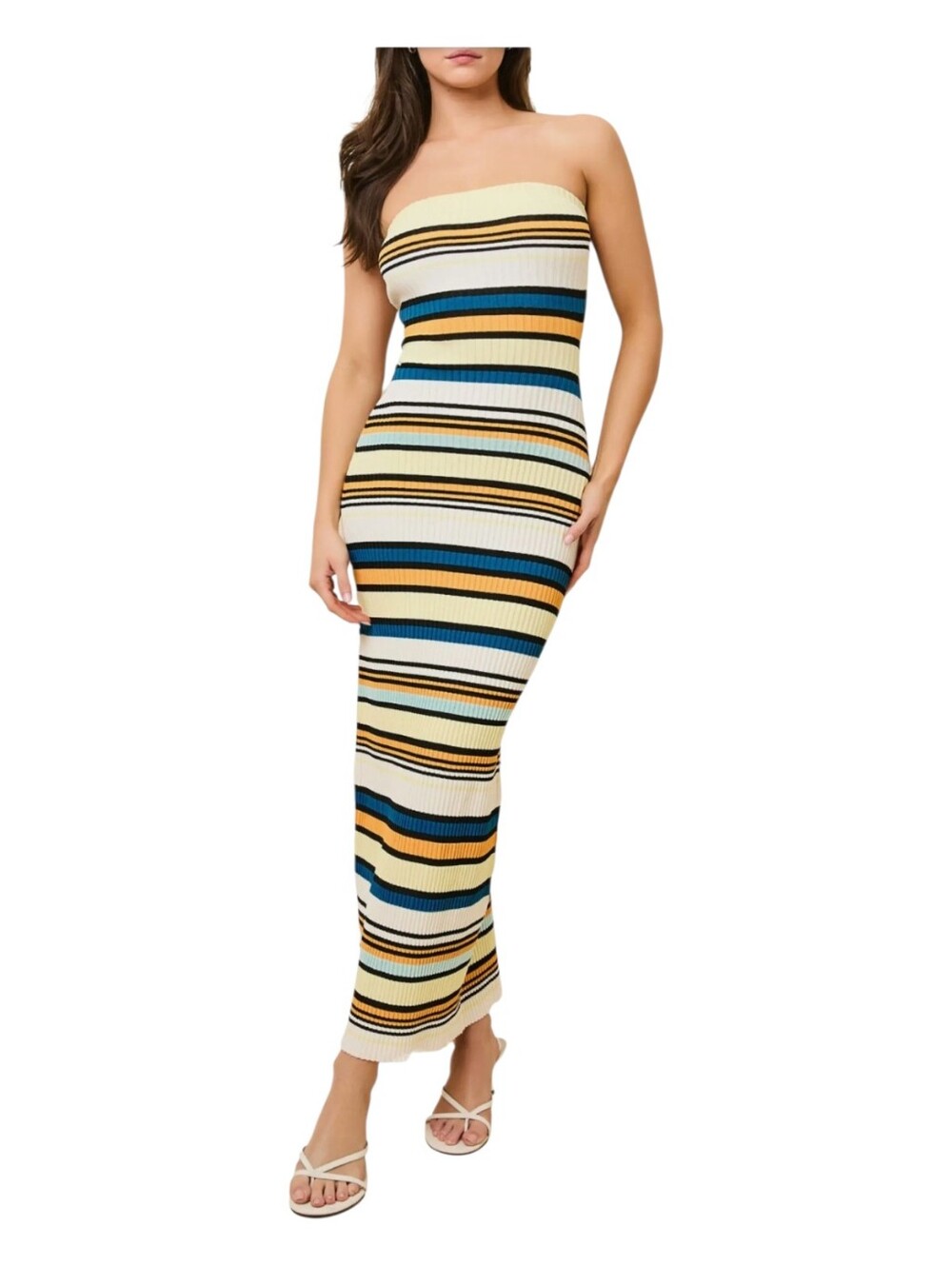 Solid & Striped The Caroline Strapless Maxi Dress S Variegated Stripe Knit NWT